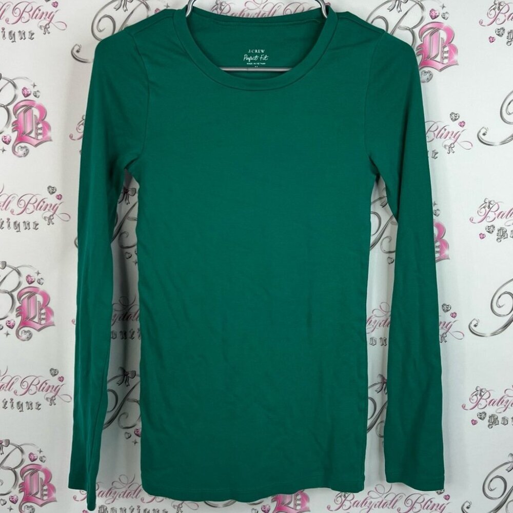 J. Crew perfect fit long sleeve top Women's Teal Long Sleeve Top